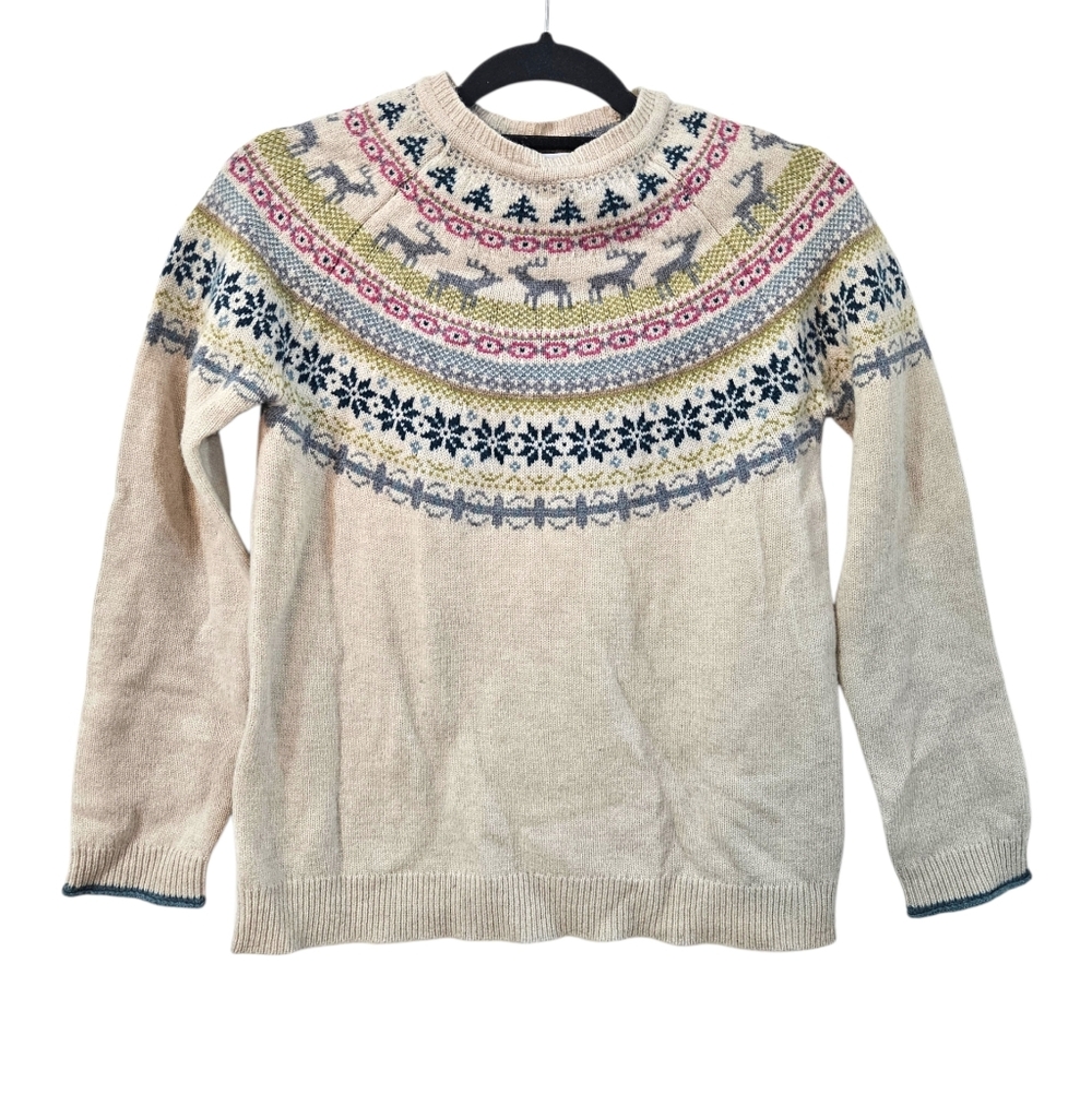 Women's Cream Patterned Sweater